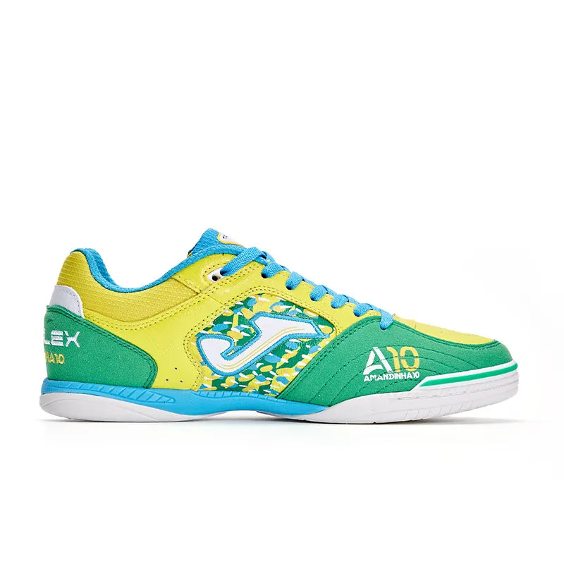 Joma Top Flex Amandinha limited edition futsal shoe in yellow and green